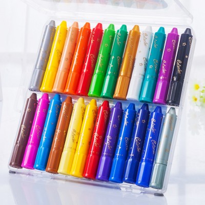 (24colors/box)Washable Custom Crayons For Kids High Quality Non-Toxic Drawing Color Water- Soluble Wax Crayons